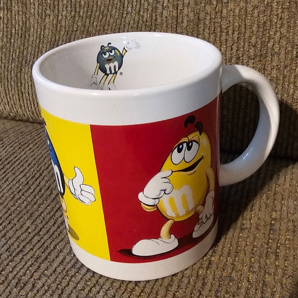 M&M's Character Mug - Red, Yellow, Blue Vintage 1990s EUC